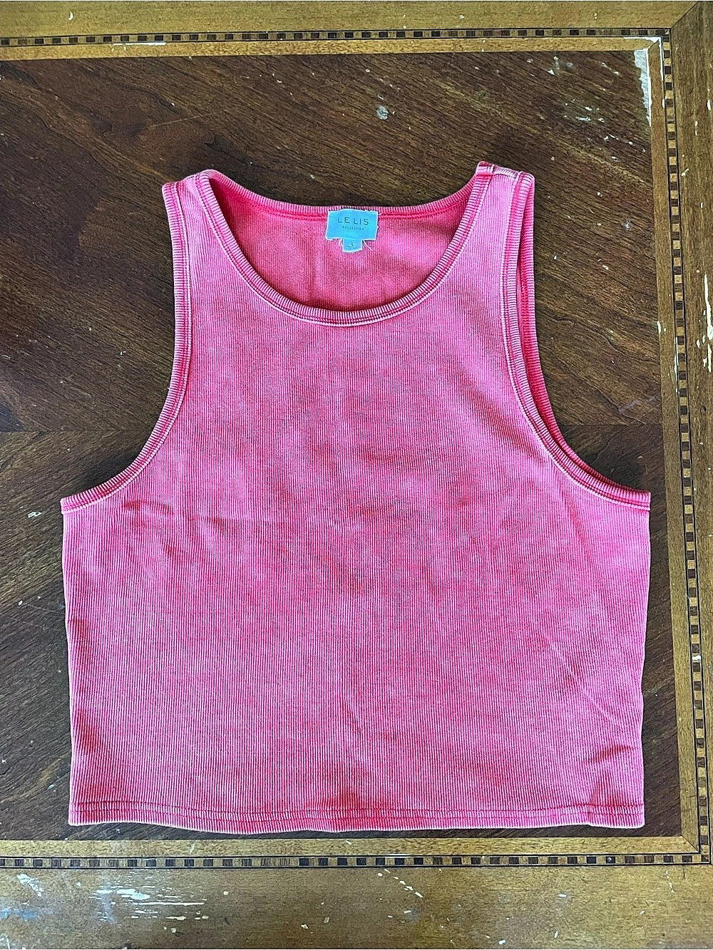 LE LIS Ribbed Tank Top in Coral Size Large Like New